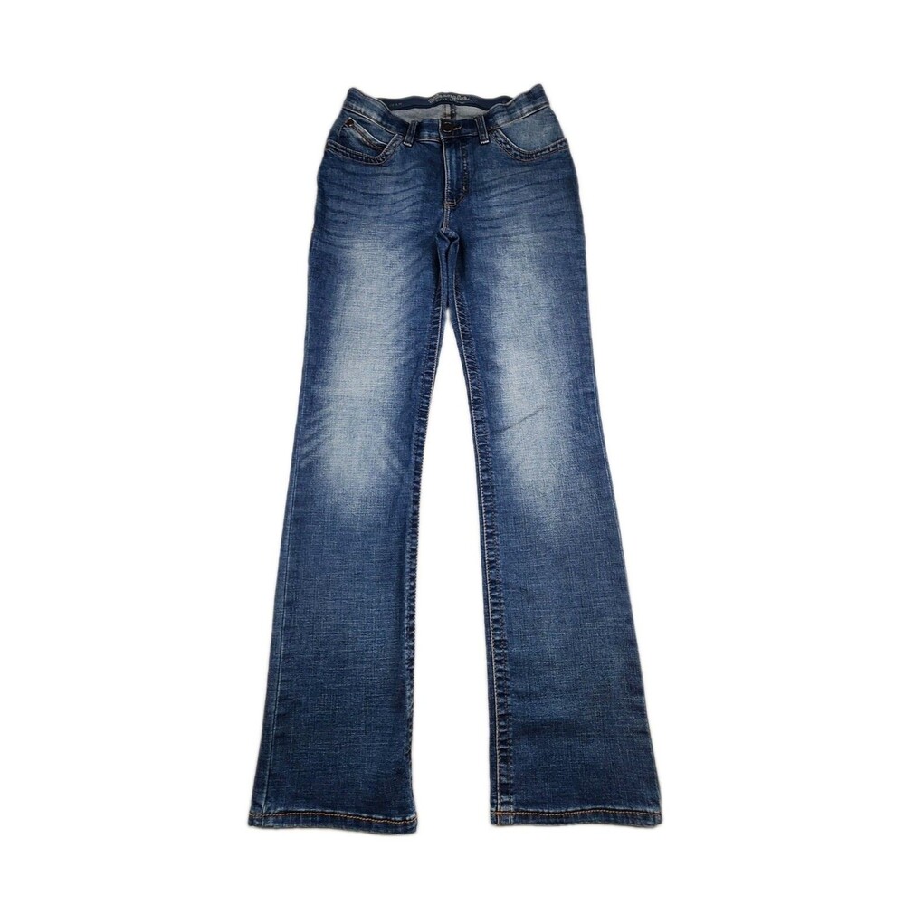 Wrangler Willow Ultimate Riding Jeans Junior 7/34 Bootcut Med Wash Western Retro